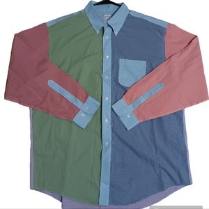Mens Brooks Brothers Color Block Button-down Shirt size XL